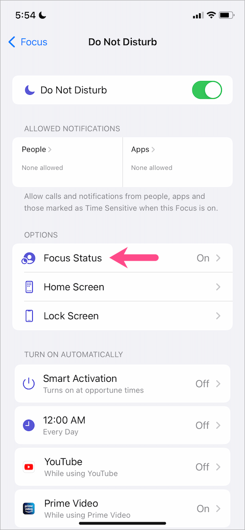 What Does Share Focus Status Mean on an iPhone?